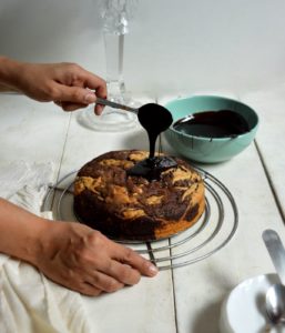 Mocha Marble Cake Eggless Recipe
