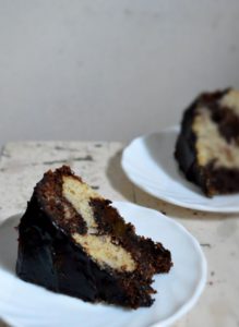 Mocha Marble Cake Eggless Recipe