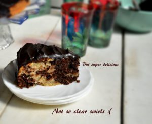 Mocha Marble Cake Eggless Recipe