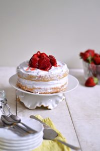 Eggless Strawberry and Cream Naked cake