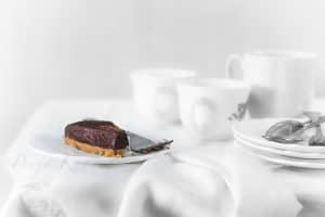 No bake chocolate silk cake food styling 