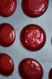 Eggless Red Velvet Cupcakes