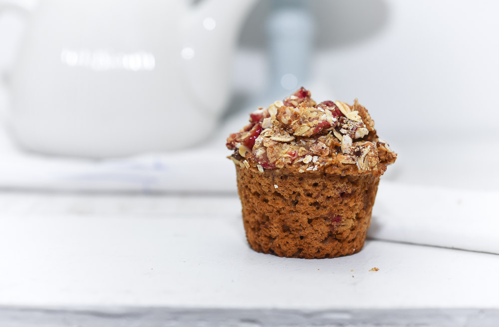 Strawberry Oat Crumb Top Muffins